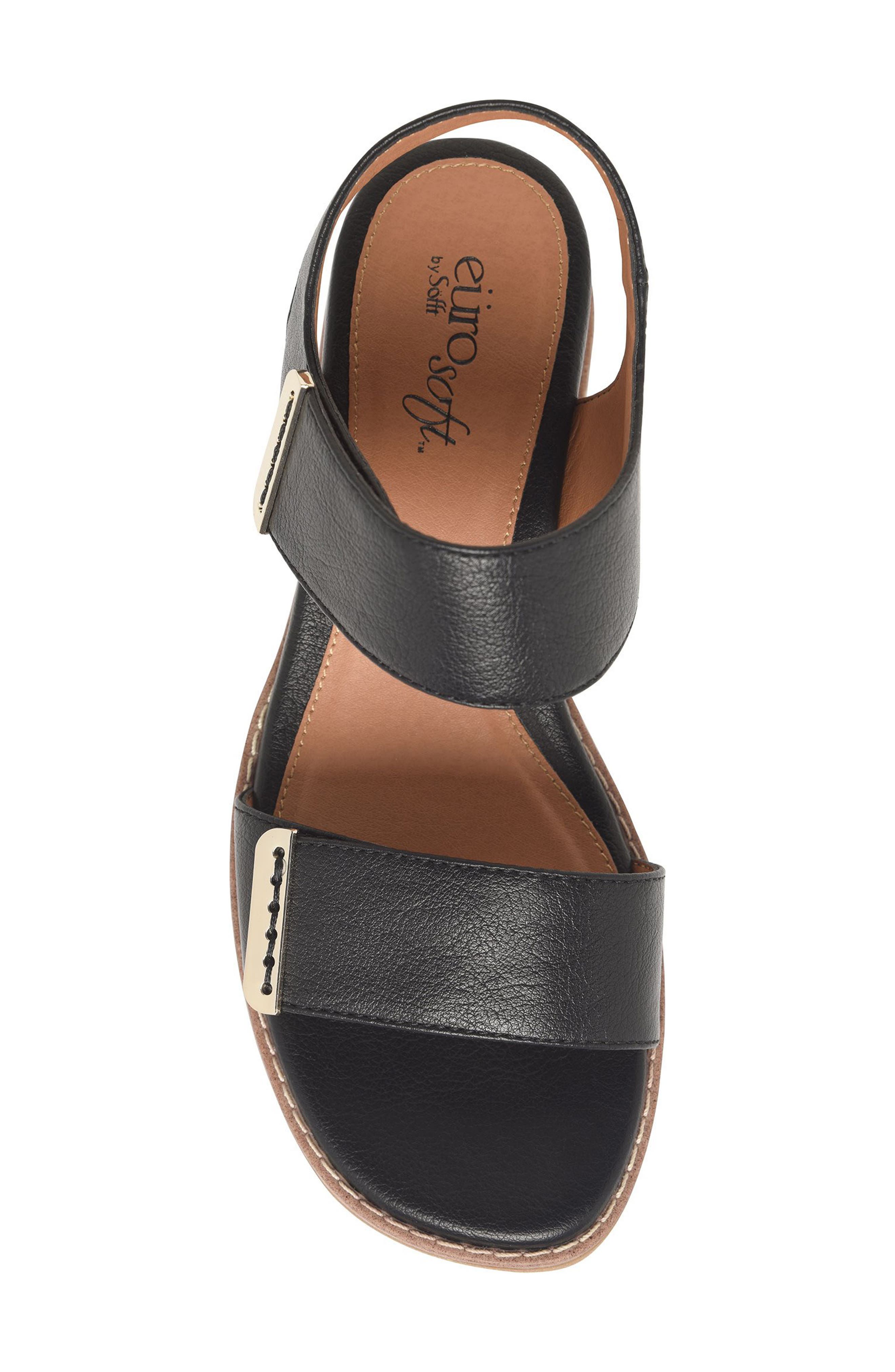 EUROSOFT Mallory Wedge Sandal, Alternate, color, Black