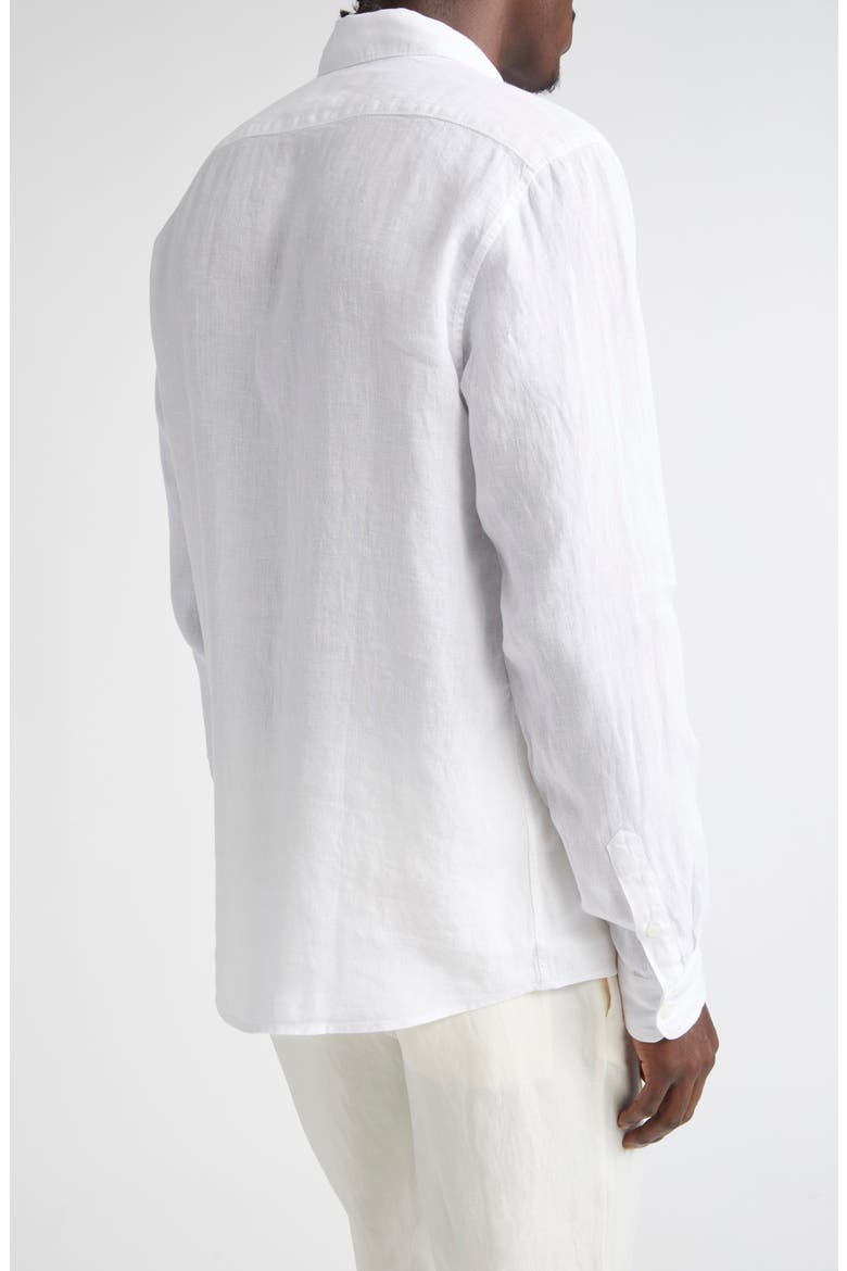 Long Sleeve Linen Button-Up Shirt, Alternate, color, WHITE