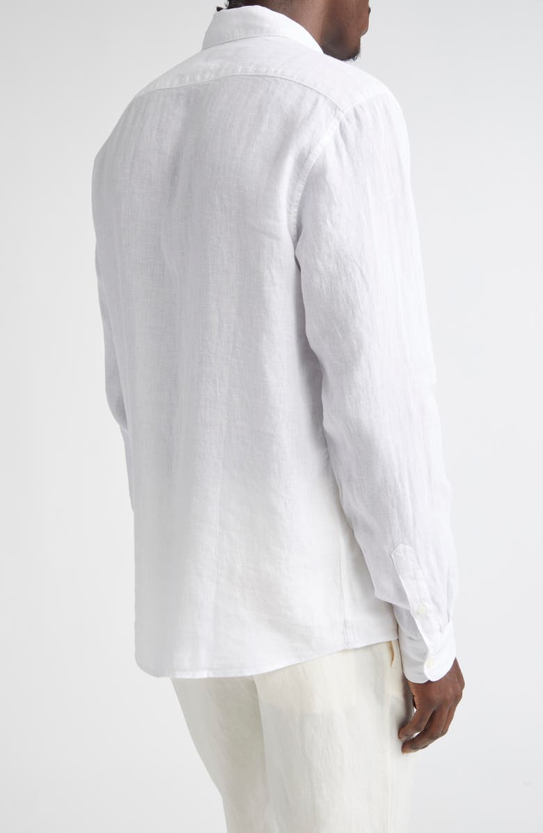 Sunspel Long Sleeve Linen Button-Up Shirt, Alternate, color, White