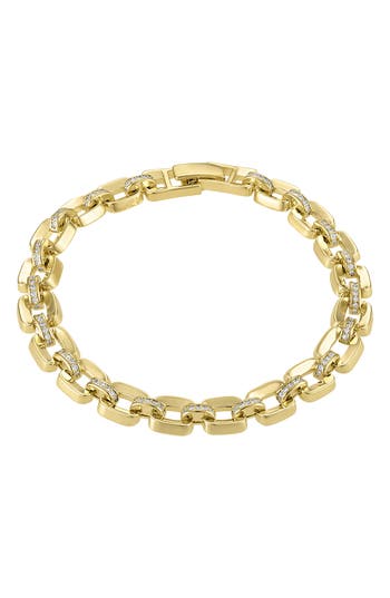 Fzn Cubic Zirconia Link Bracelet In Gold