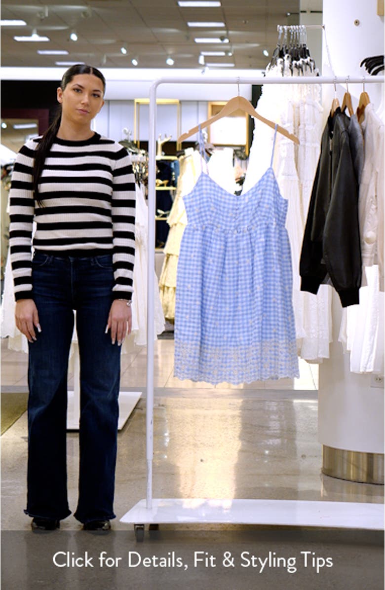 Floral Embroidery Gingham Minidress, sales video thumbnail