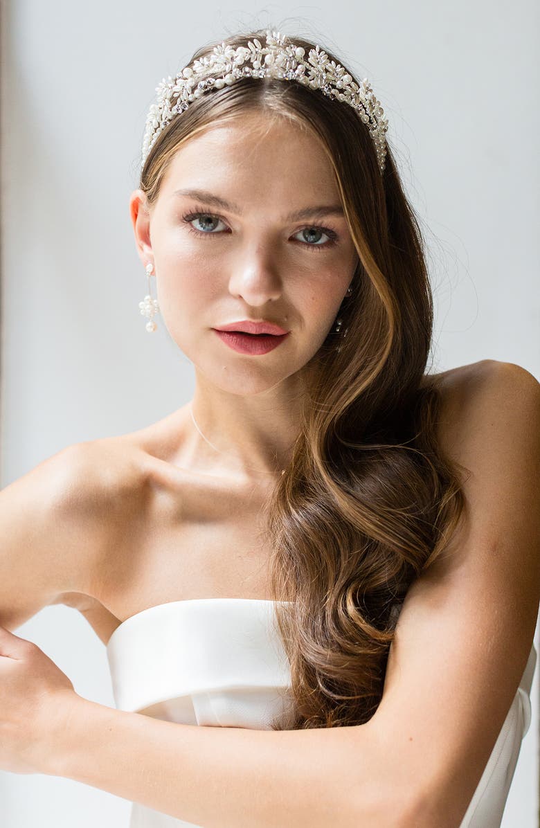 Brides & Hairpins Iriyah Crystal & Freshwater Pearl Crown, Alternate, color,