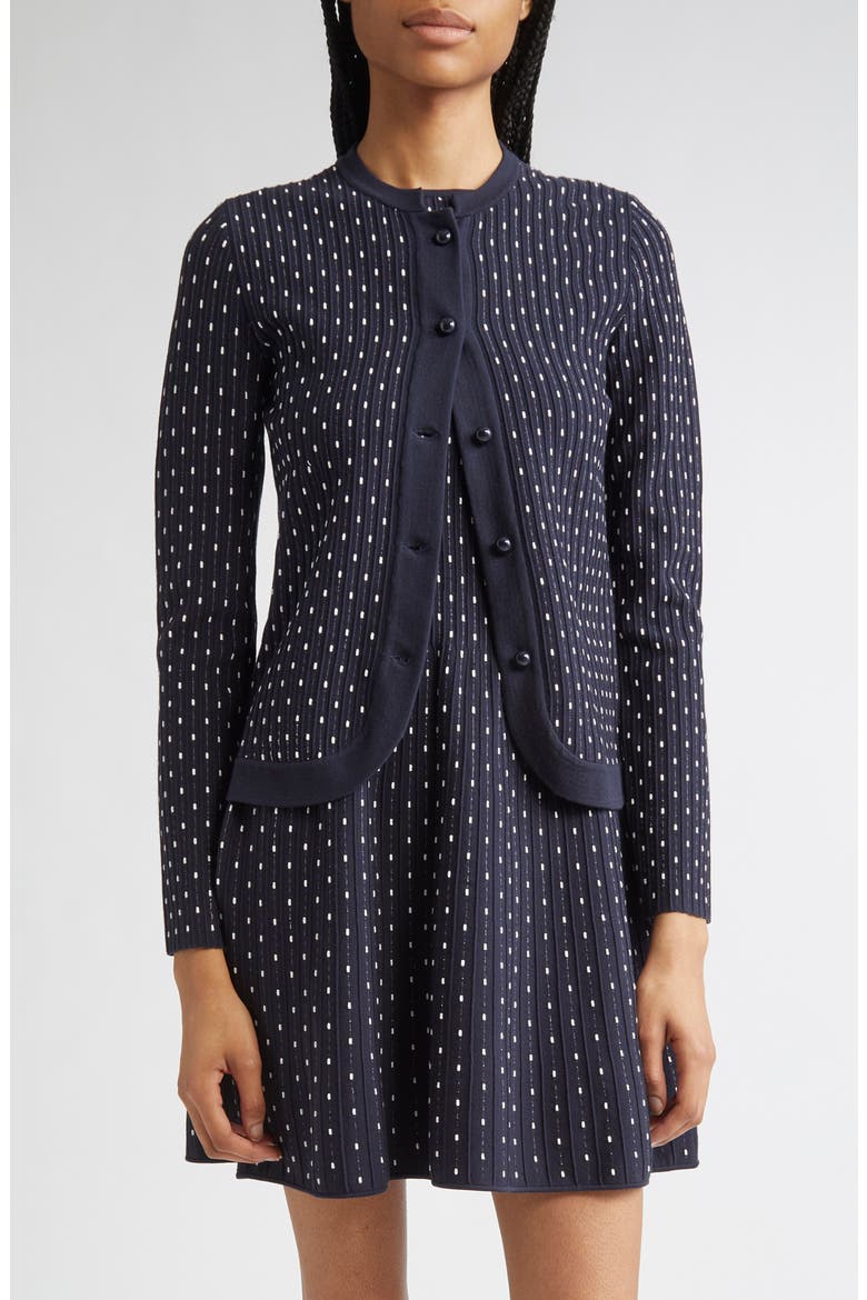Polka Dot Cardigan, Main, color, FANCY BLUE