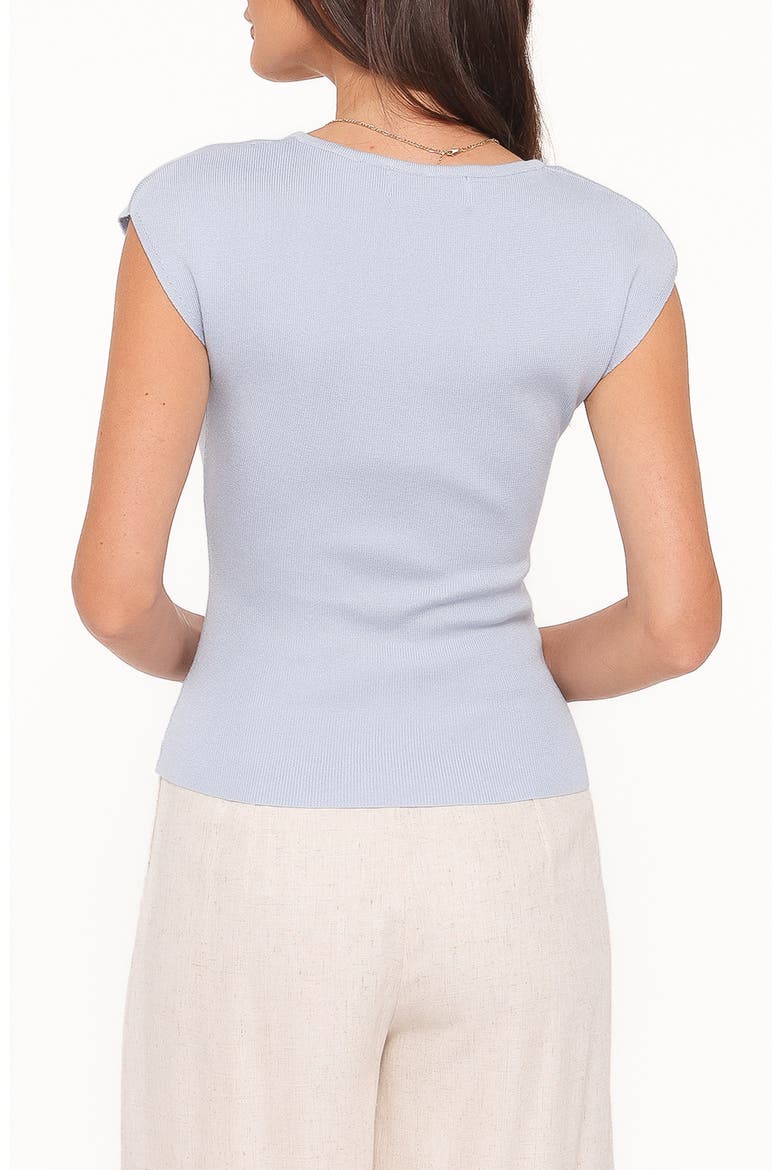 Side Ruched Knit Top, Alternate, color, LIGHT BLUE