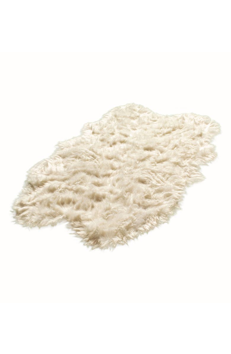 LUXE Gordon Faux Fur Throw - Off White, Alternate, color, Off White