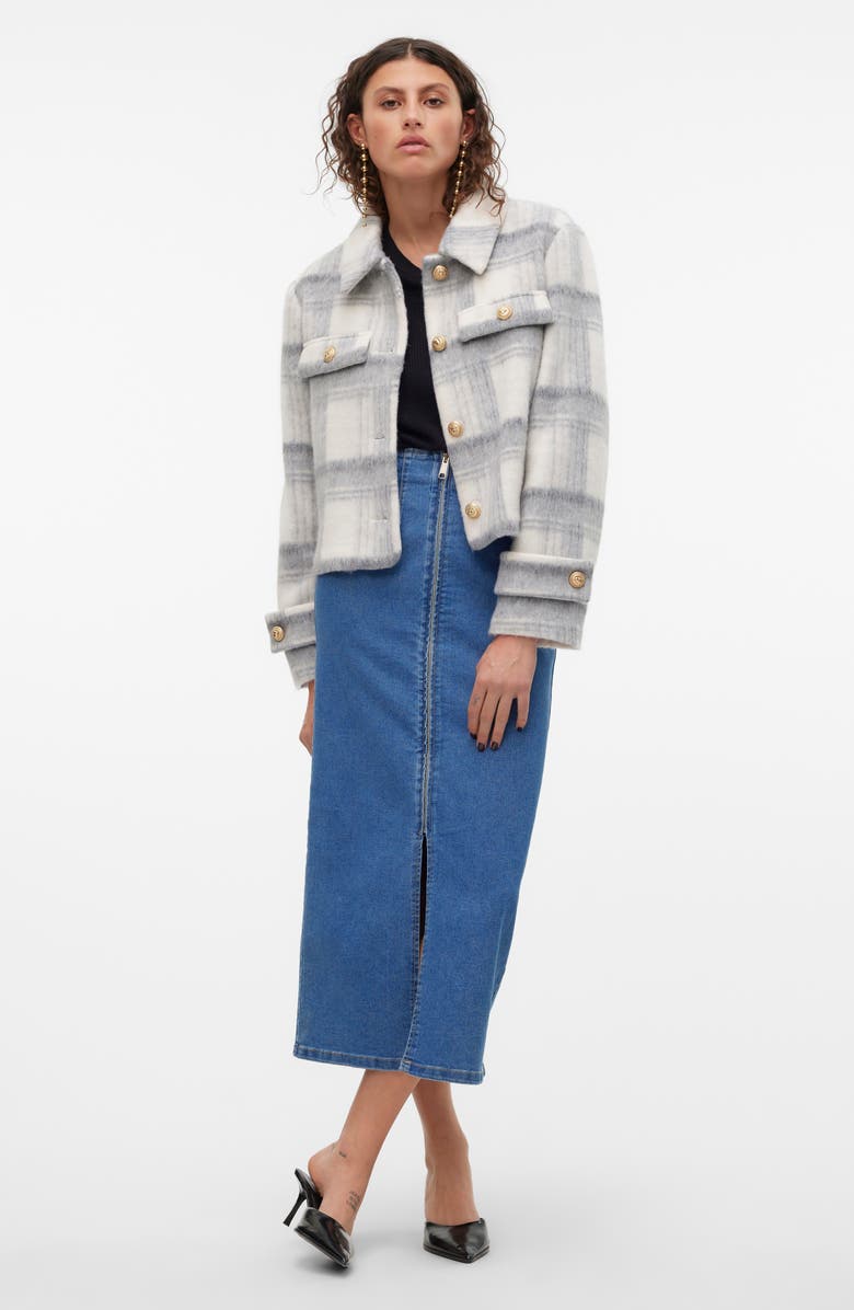 VERO MODA Zilja Short Jacket, Alternate, color, Light Grey Melange