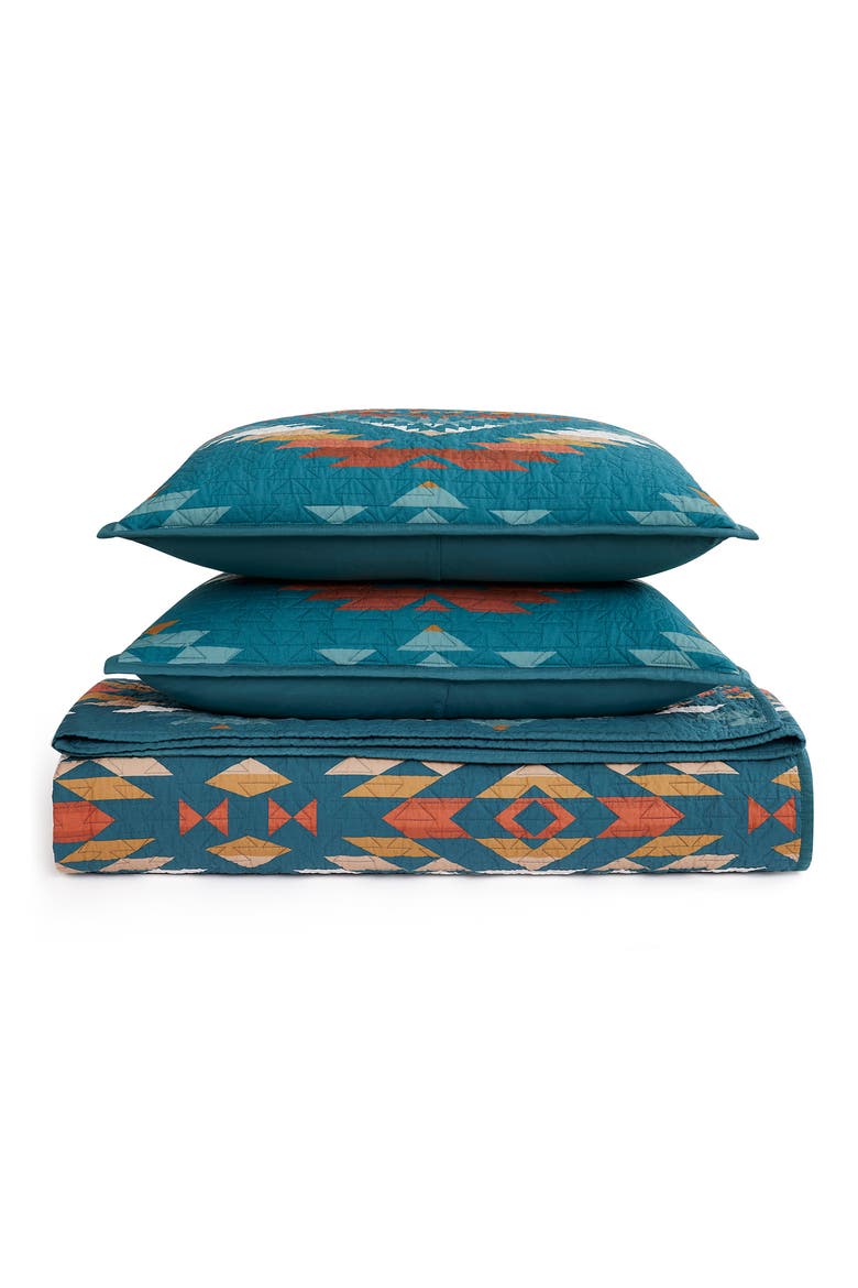 Summerland Coverlet & Shams Set, Main, color, TEAL