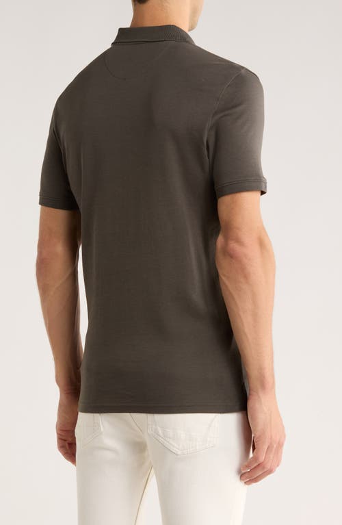 Calvin Klein Liquid Touch Interlock Cotton Polo In Gray