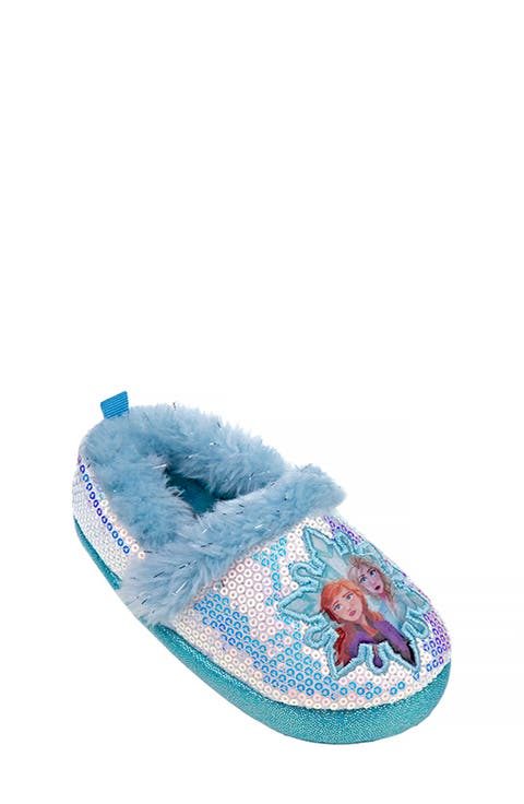 Kids' Frozen II Faux Shearling Graphic Slipper (Walker, Toddler & Little Kid)