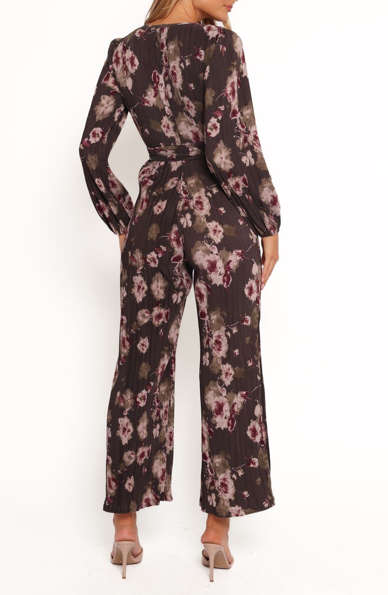 Petal & Pup Solange Floral Long Sleeve Plissé Jumpsuit, Alternate, color,