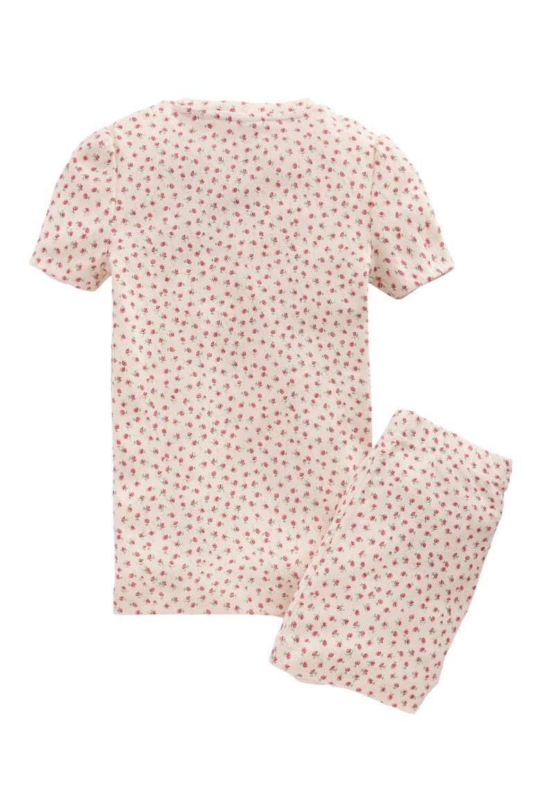 Kids' Floral Pointelle Fitted Pajamas, Alternate, color, SOFT IVORY FLORAL