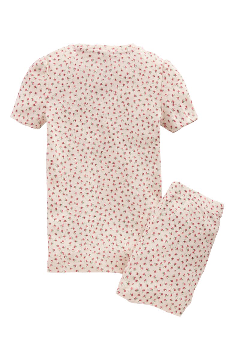 Mini Boden Kids' Floral Pointelle Fitted Pajamas, Alternate, color, Soft Ivory Floral