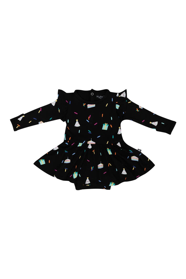 Midnight Party Twirl Long Sleeve Skirted Bodysuit, Main, color, MIDNIGHT PARTY