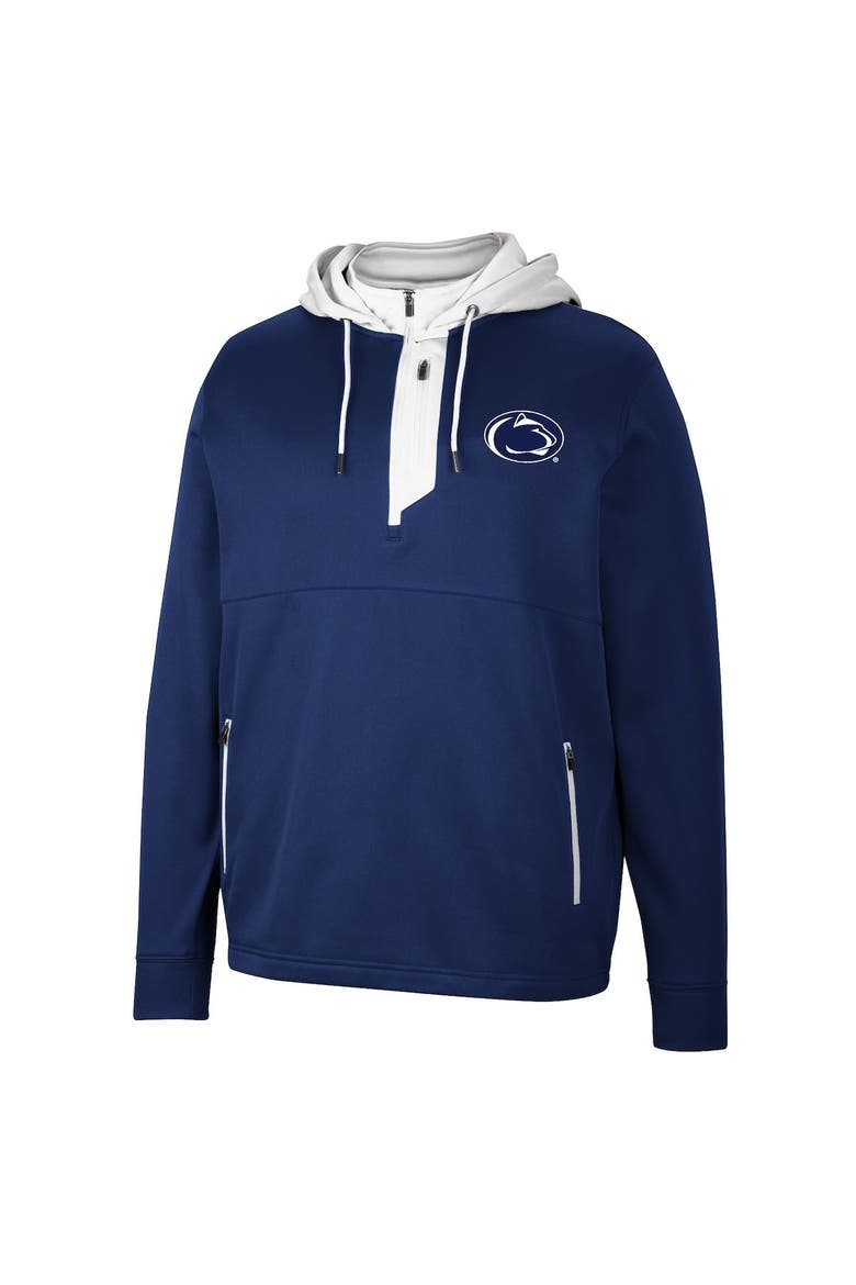 Men's Colosseum Navy Penn State Nittany Lions Luge 3.0 Quarter-Zip Hoodie, Alternate, color, Navy