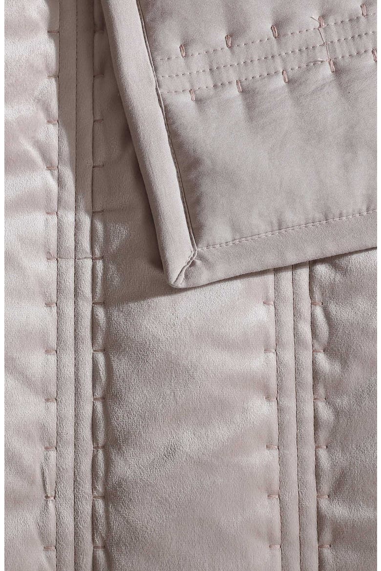 Velvet Linear Stitch Quilt Set, Alternate, color, FRENCH CLAY