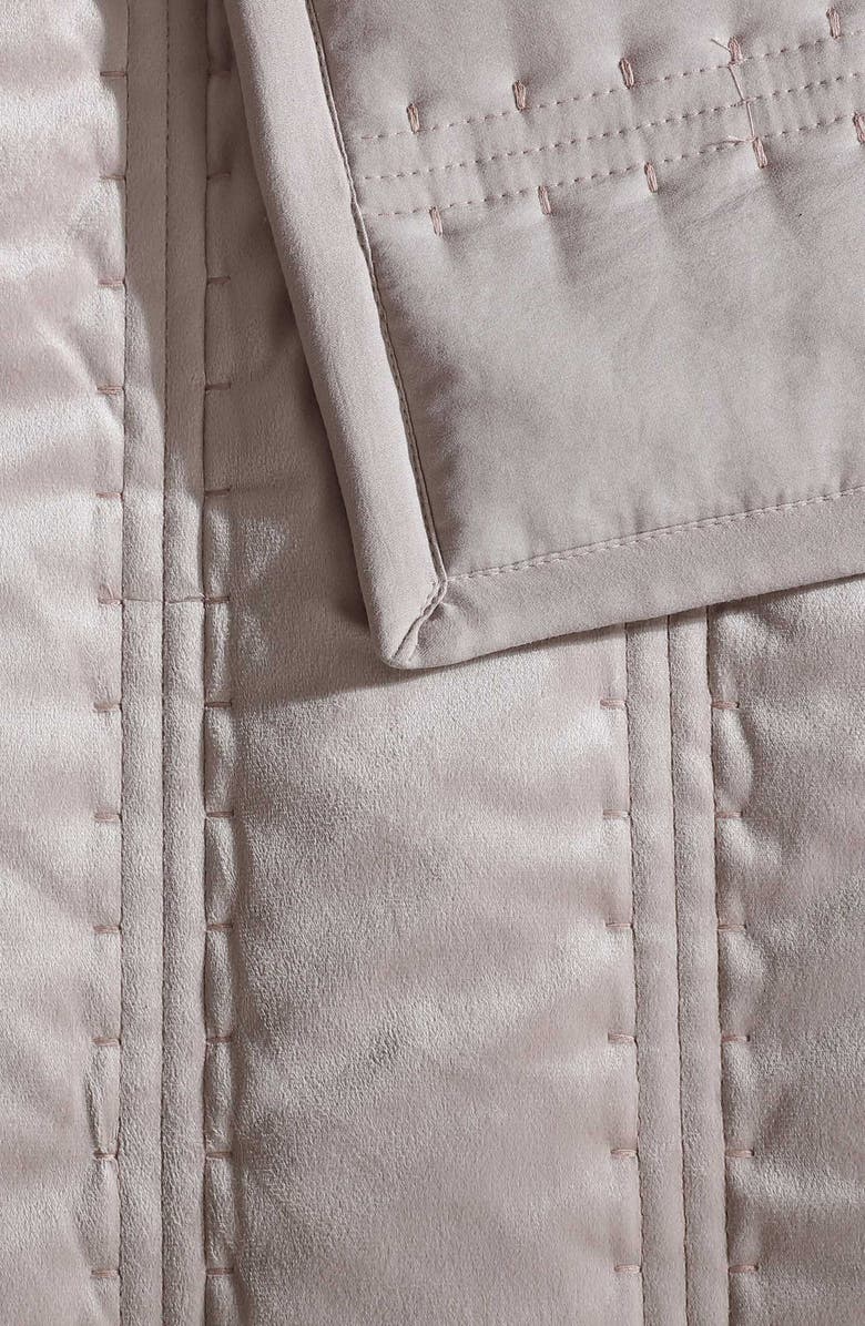 Vera Wang Velvet Linear Stitch Quilt Set, Alternate, color, French Clay