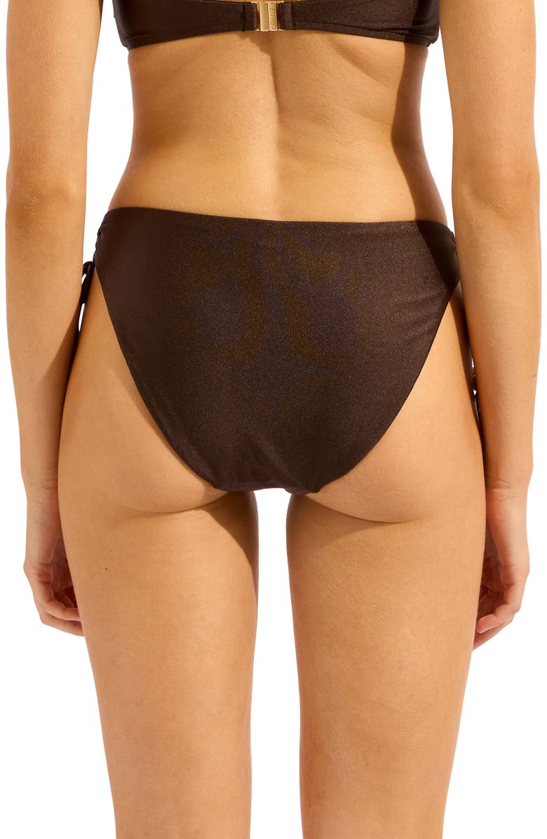 Seafolly Metallic Beaded Bikini Bottoms, Alternate, color, Sepia