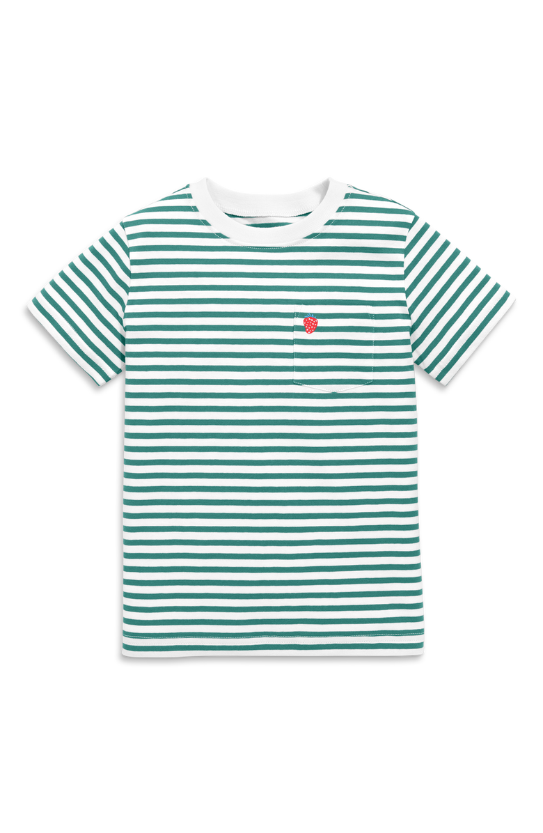 Primary Kids Embroidered Pocket Tee In Stripe, Main, color, 