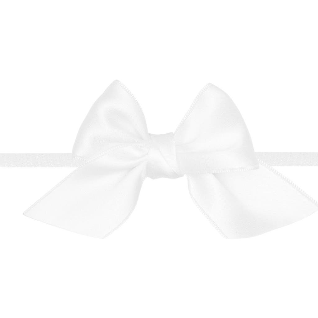 Baby Bling Baby Bloom Satin Skinny Headband In White