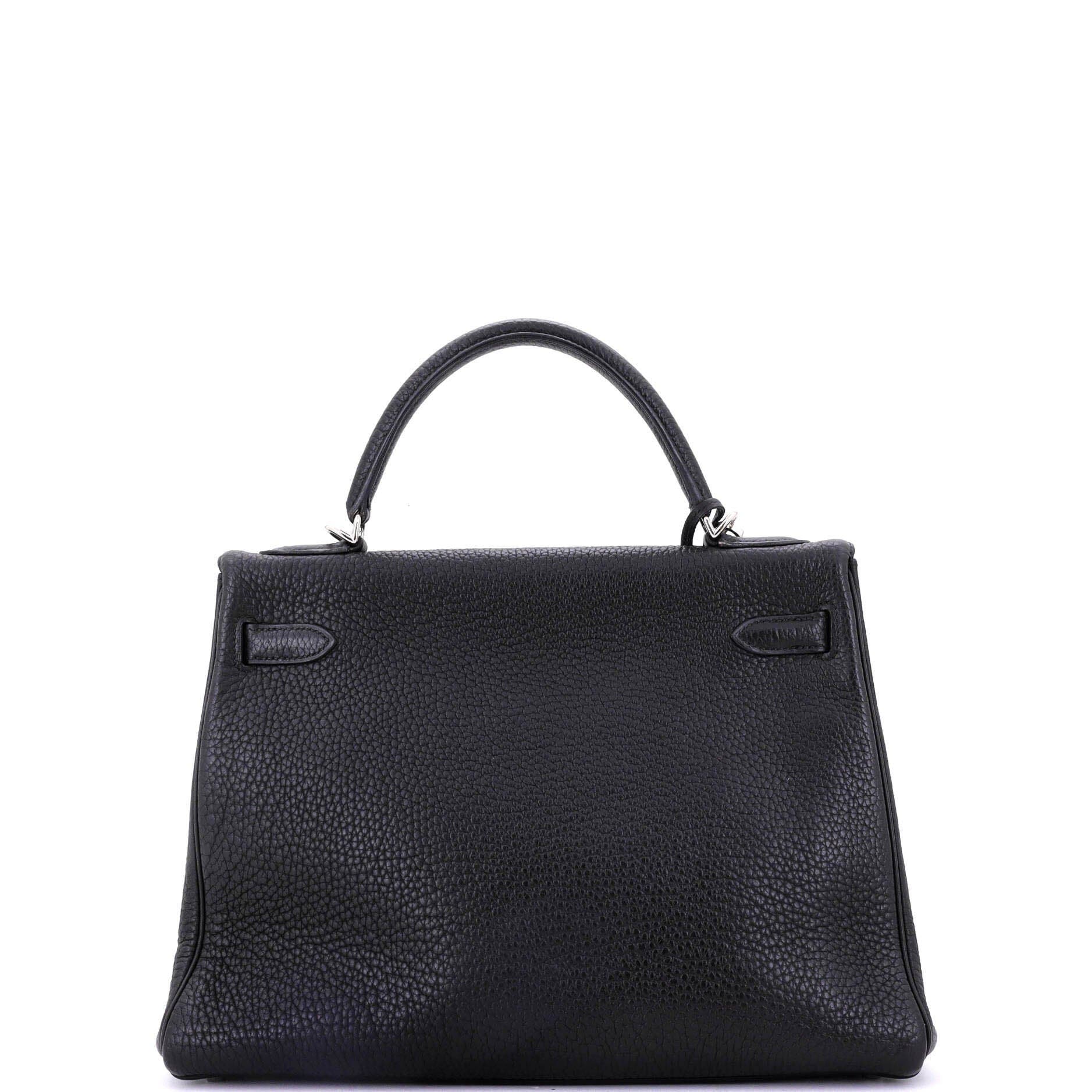 Pre-Owned Hermes Kelly Handbag Black Togo with Palladium Hardware 32, Alternate, color, 