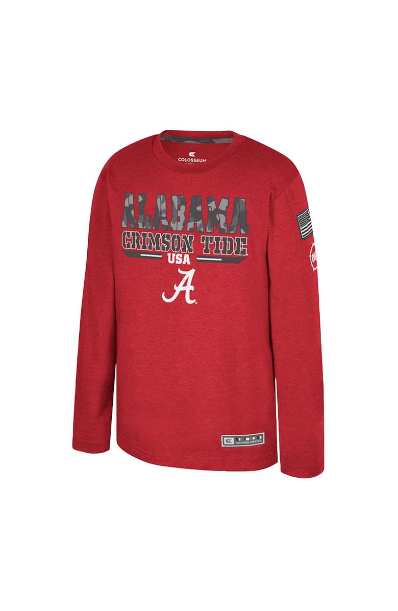 COLOSSEUM Youth Colosseum Heather Crimson Alabama Crimson Tide OHT Military Appreciation Oorah Long Sleeve T-Shirt, Alternate, color,