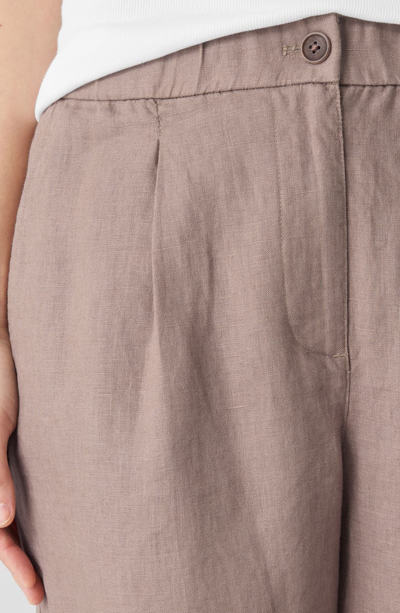 Eileen Fisher Organic Linen Shorts, Alternate, color, Cocoa