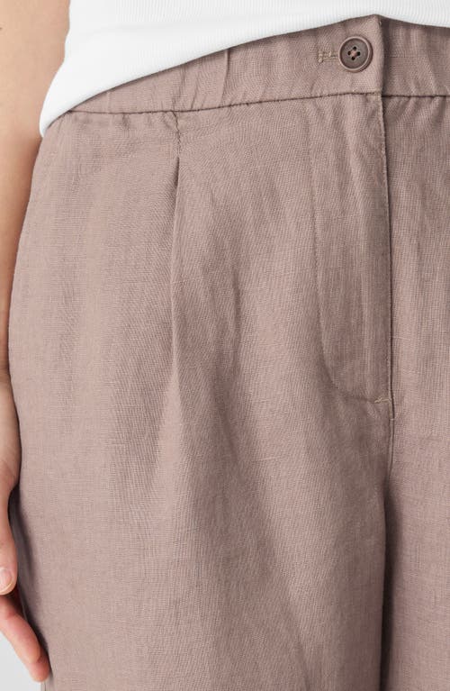 Shop Eileen Fisher Organic Linen Shorts In Cocoa