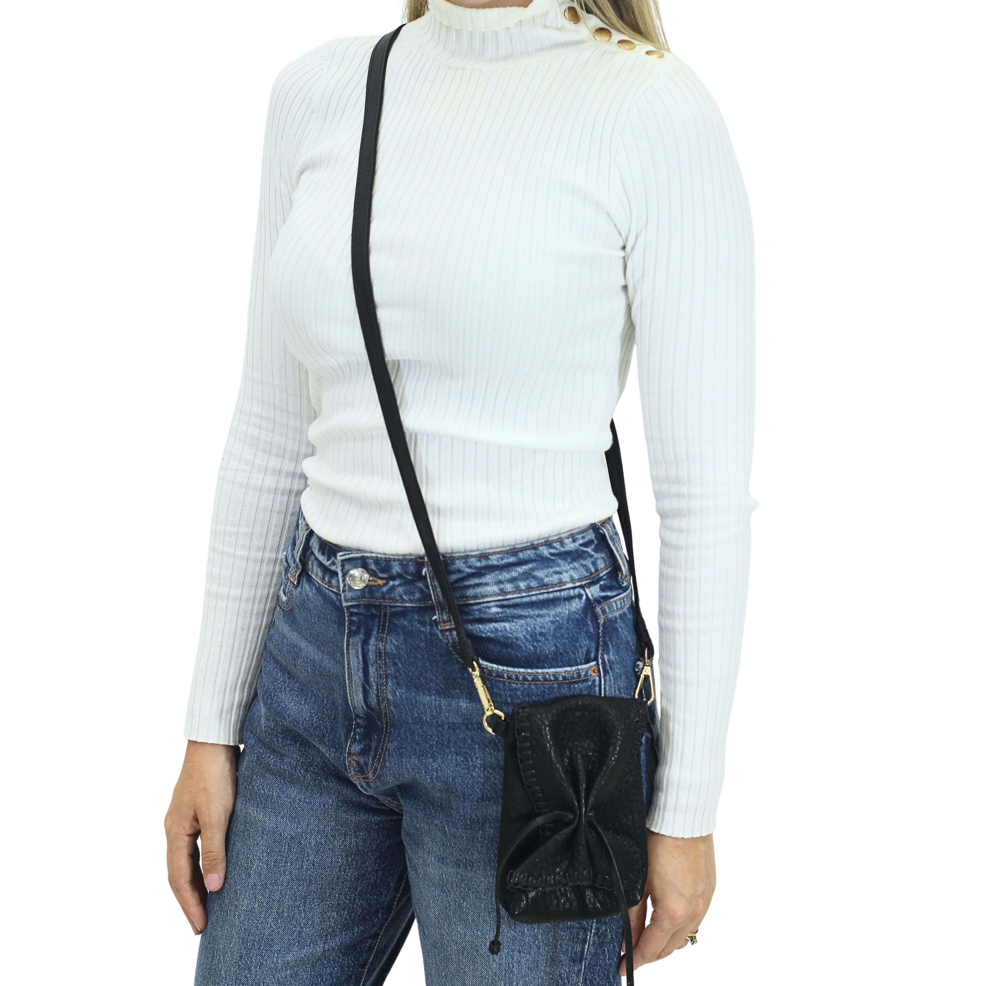 Carlos Falchi Cell Phone Butterly Lambskin Leather Bag, Alternate, color, 