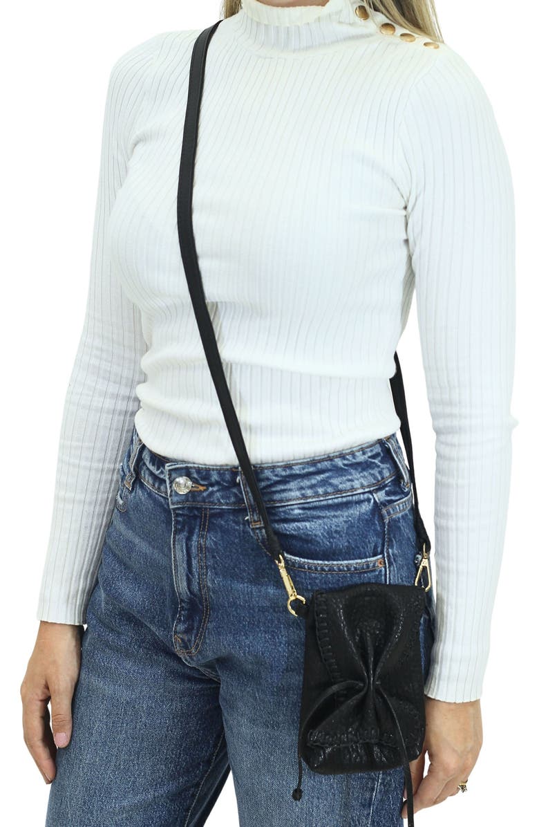 Carlos Falchi Cell Phone Butterly Lambskin Leather Bag, Alternate, color,