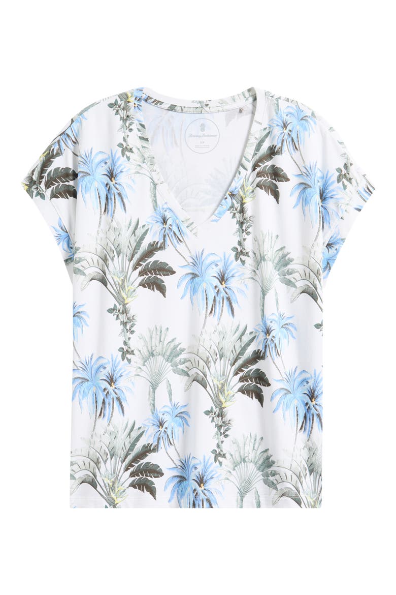 Kauai Palisade Palms V-Neck T-Shirt, Alternate, color, WHITE