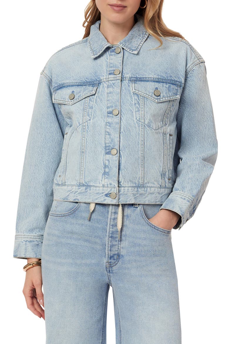 Oversized Crop Denim Jacket, Main, color, MARFA