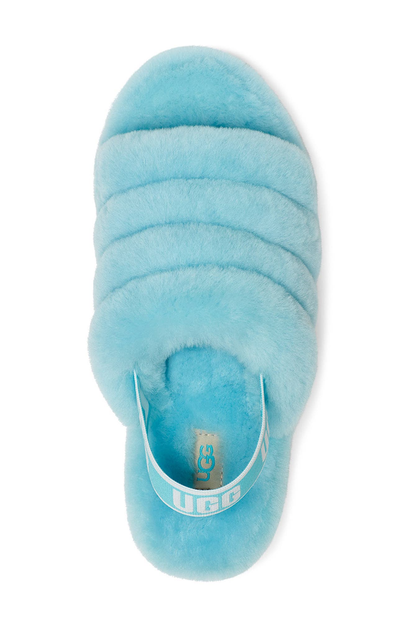 Fluff Yeah Faux Fur Slingback Sandal, Alternate, color, BLUE