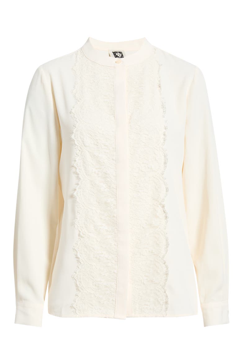 Lace Front Button Shirt, Alternate, color, WHITE DOVE