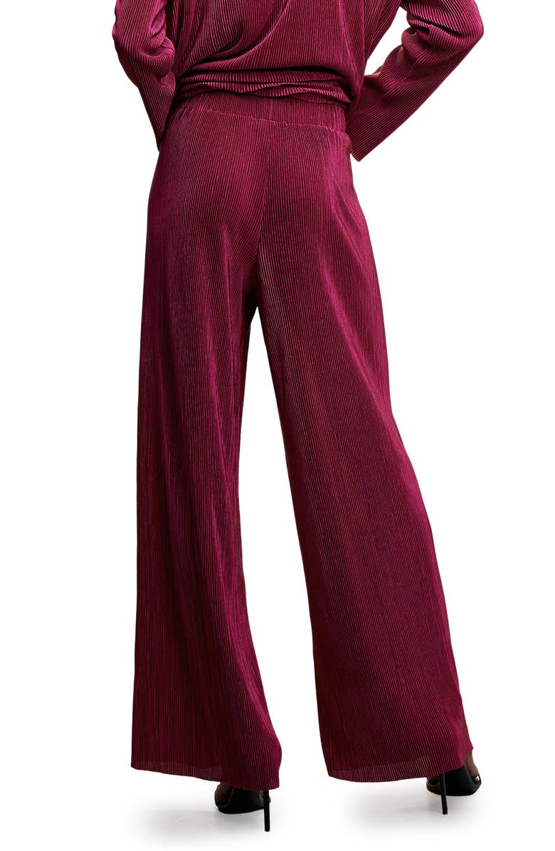 MANGO Pleated Satin Palazzo Pants, Alternate, color, 