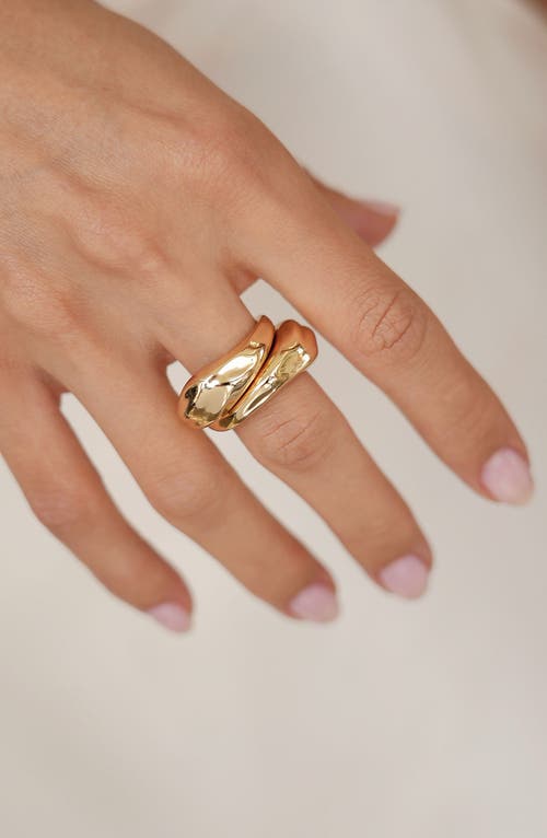 Ettika Modern Flow Statement Ring In Gold
