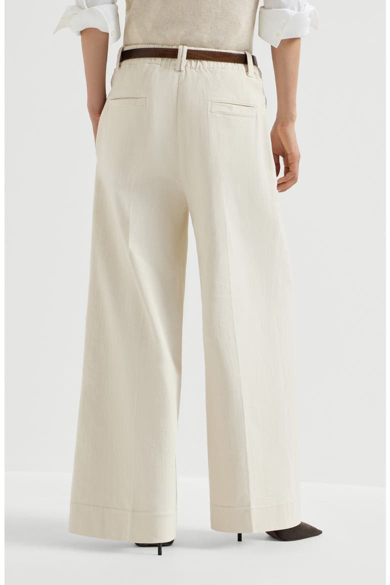 Pleated A-line trousers, Alternate, color, Milk