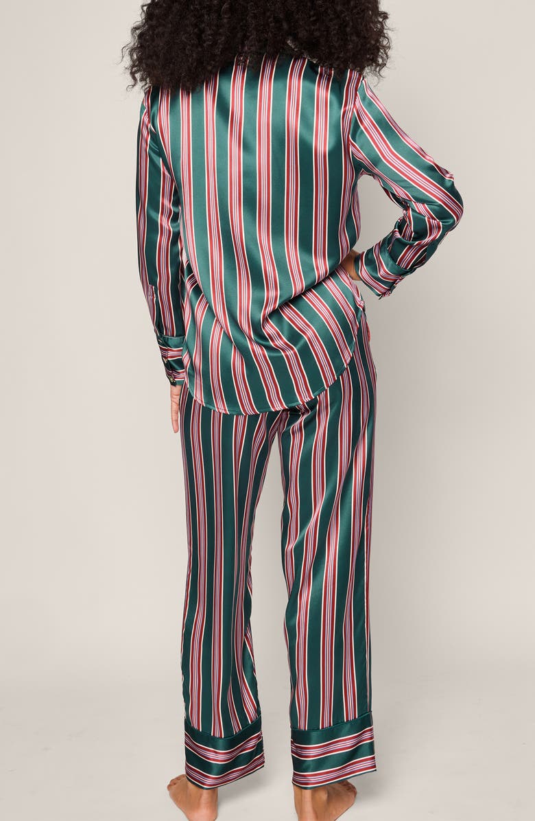 Petite Plume Lancaster Stripe Mulberry Silk Pajamas, Alternate, color, 