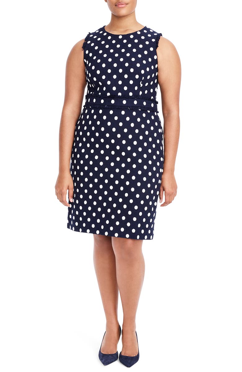 J.Crew Spot Tweed Sheath Dress, Alternate, color, 