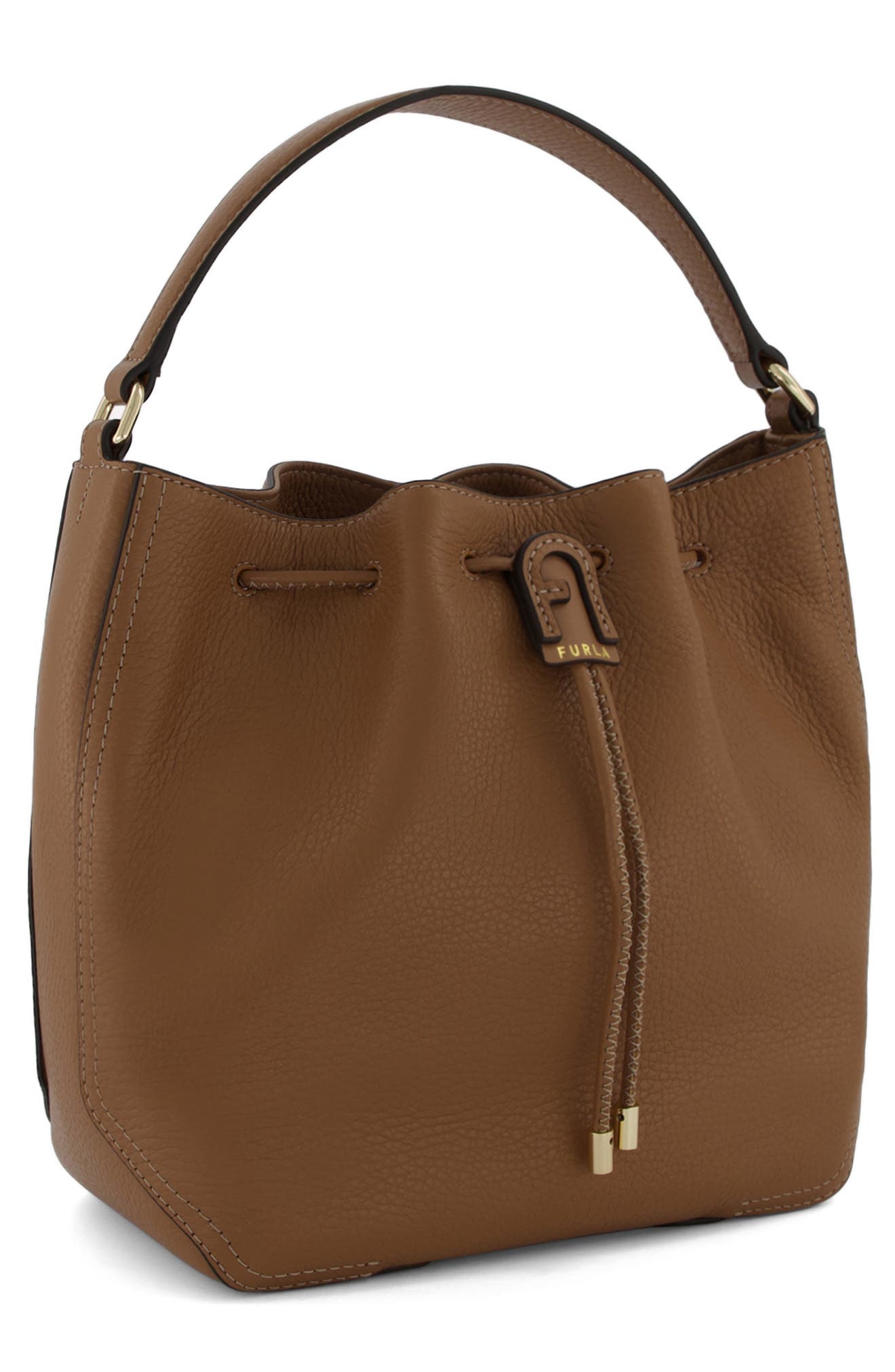 Furla Atena Leather Bucket Bag, Alternate, color, 