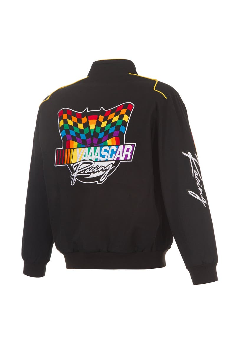 Men's JH Design Black NASCAR Merchandise YAAASCAR Pride Full-Snap Jacket, Alternate, color, Black