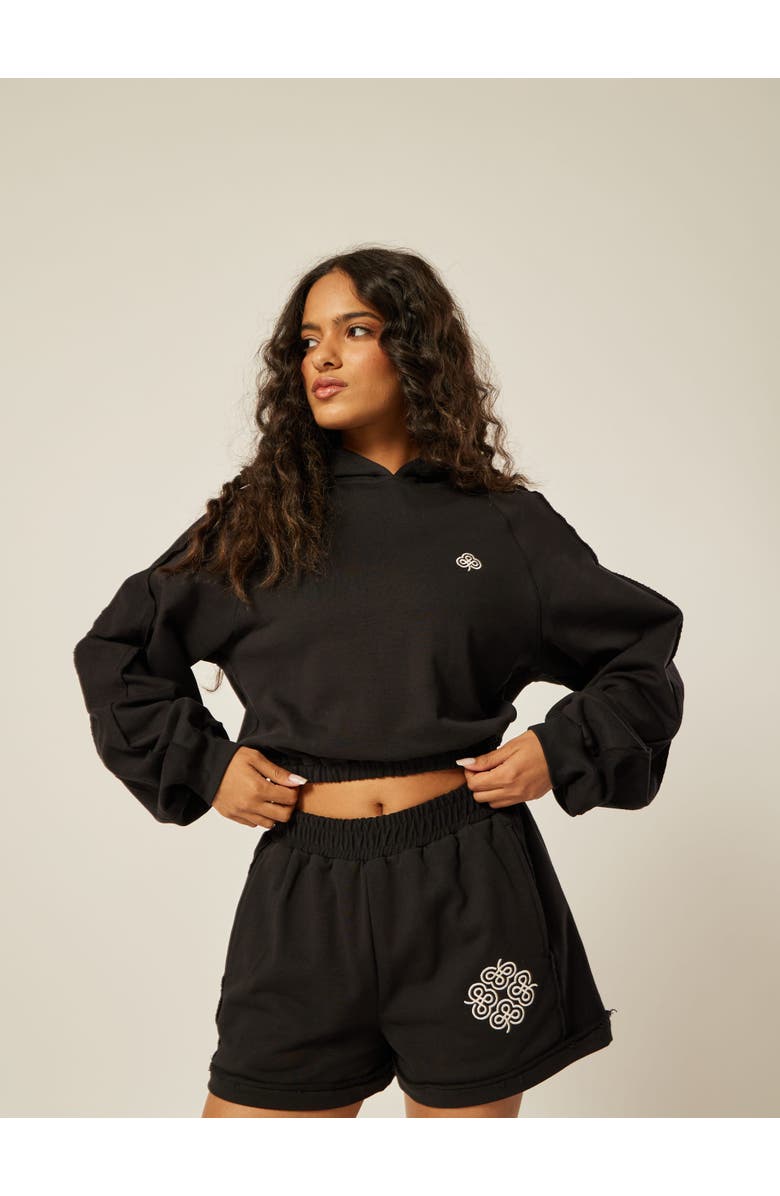 Be Athletica Be The Moment Cropped Hoodie, Main, color, Black