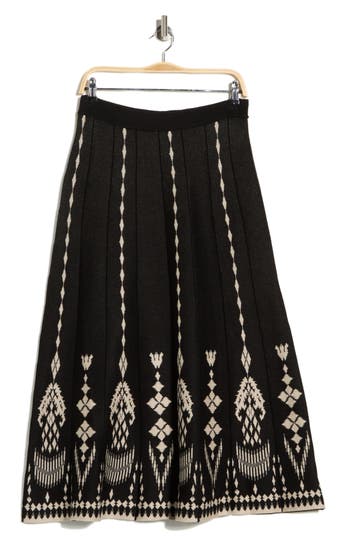 Max Studio A-line Midi Sweater Skirt In Multi