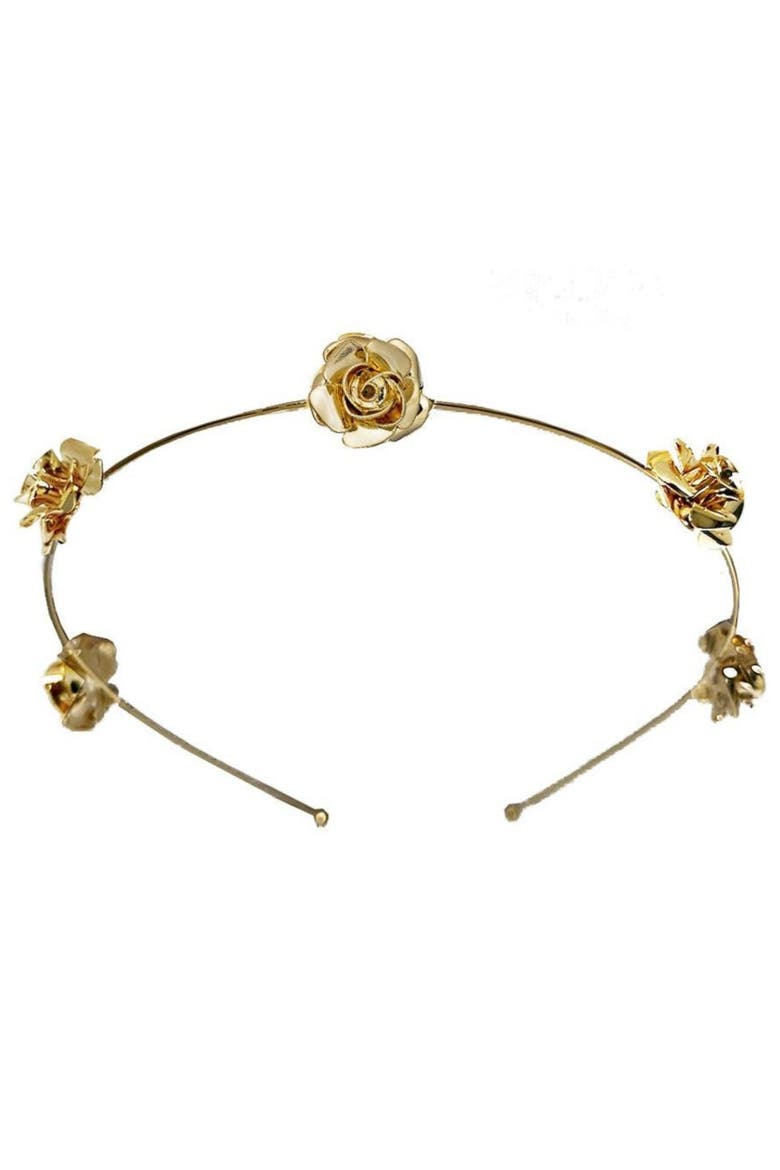 Field of Roses Headband, Main, color, Gold