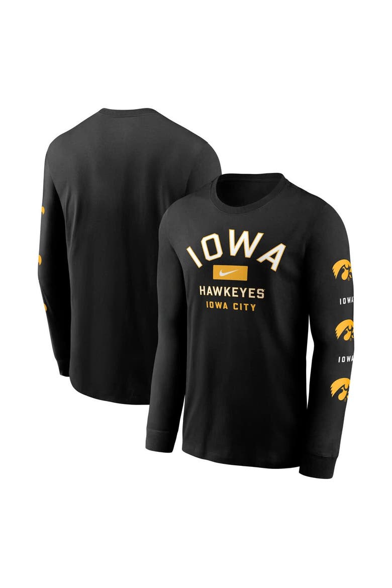 Men's Nike Black Iowa Hawkeyes Classic Location Long Sleeve T-Shirt, Main, color, Black