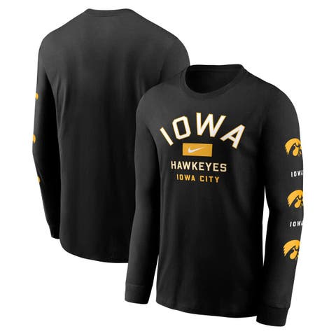 Men
s Nike Black Iowa Hawkeyes Classic Location Long Sleeve T-Shirt