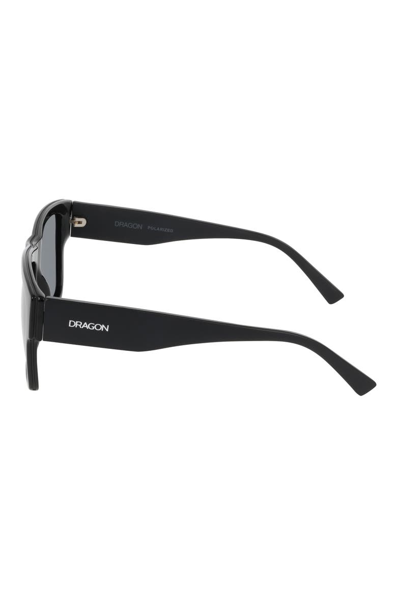 56mm Square Sunglasses, Alternate, color, BLACK / MATTE BLACK