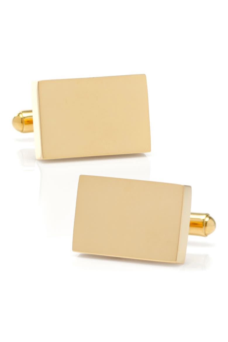 Engravable Stainless Steel Cuff Links, Main, color, GOLD