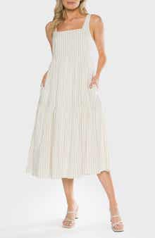 matty m. Doheny Linen Blend Midi Sundress