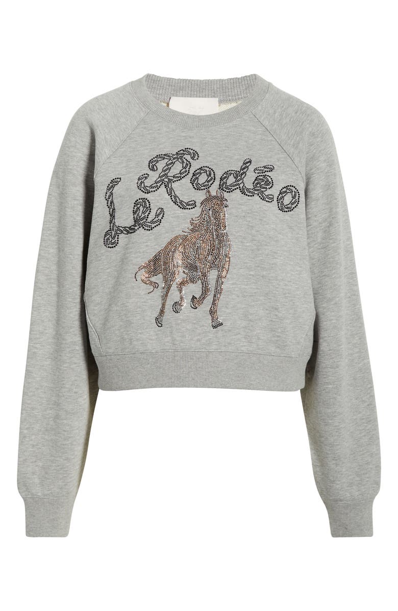 Cinq à Sept Jennifer Le Rodeo Beaded Cotton Blend Sweatshirt, Alternate, color, Heather Grey