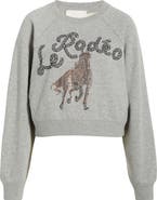 Cinq à Sept Jennifer Le Rodeo Beaded Cotton Blend Sweatshirt
